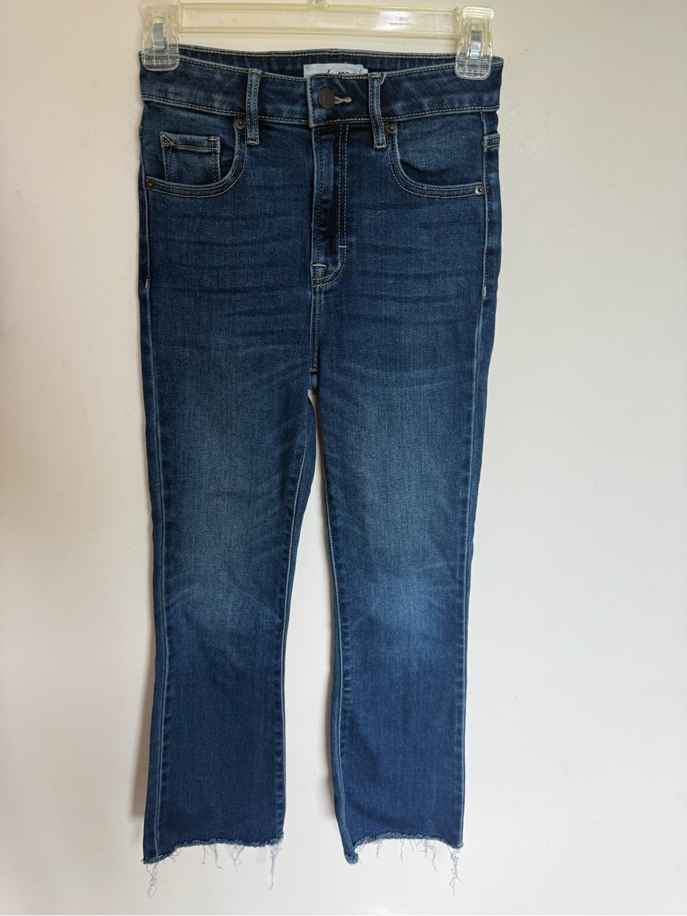 Carly Jean Los Angeles Kate Dark Blue Cropped Flare Jeans 00